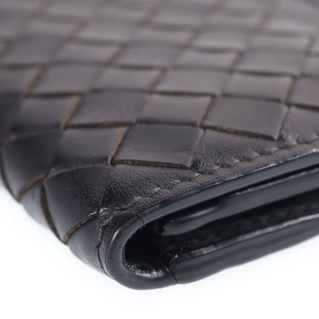 BOTTEGA VENETA(ボッテガヴェネタ) イントレチャート ロゴ刻印 レザーカードケース ブラック B06663860N レディース