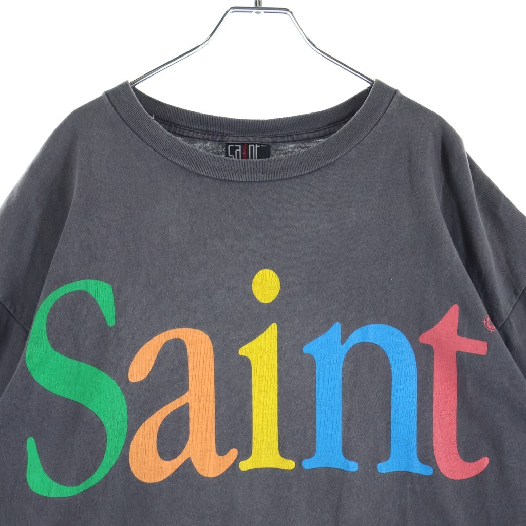SAINT MICHAEL(セントマイケル) 24SS COLOFUL SAINT SS TEE カラフルロゴ プリント クルーネック半袖Tシャツ カットソー ブラック SM-YS8-0000-001