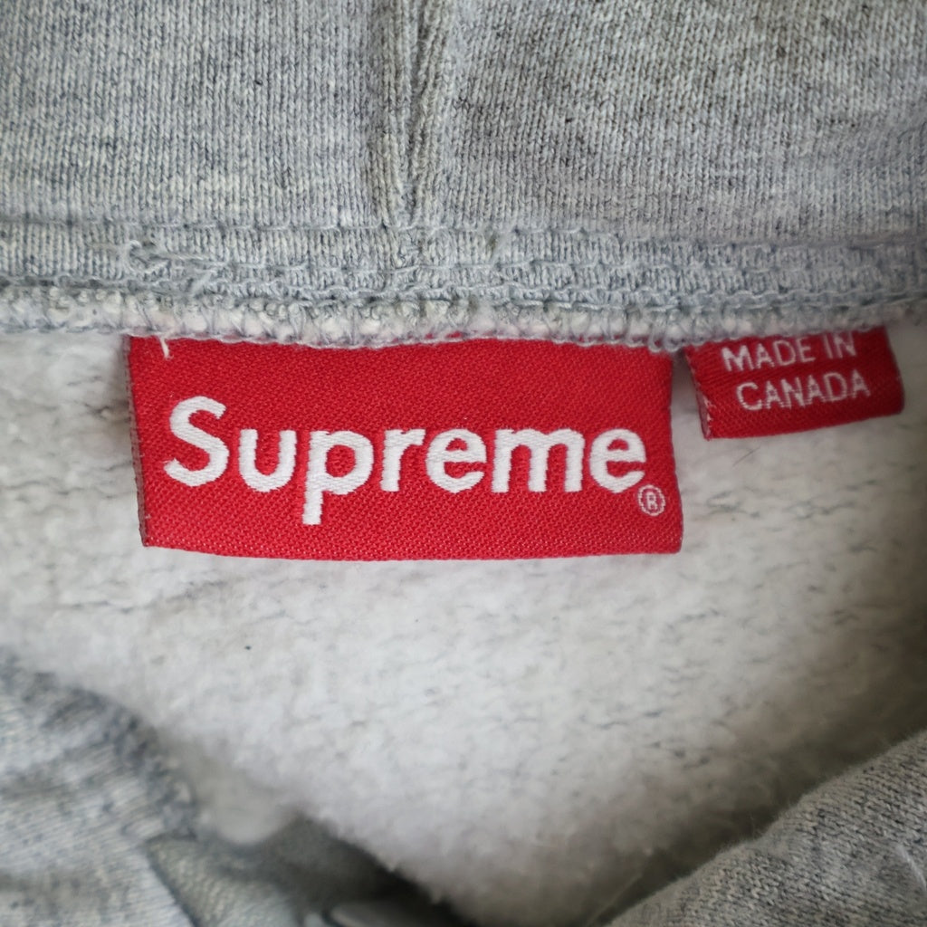 SUPREME(シュプリーム) 19AW Text Stripe Zip Up Hooded Sweatshirt テキスト ストライプ スウェット ジップアップパーカー グレー