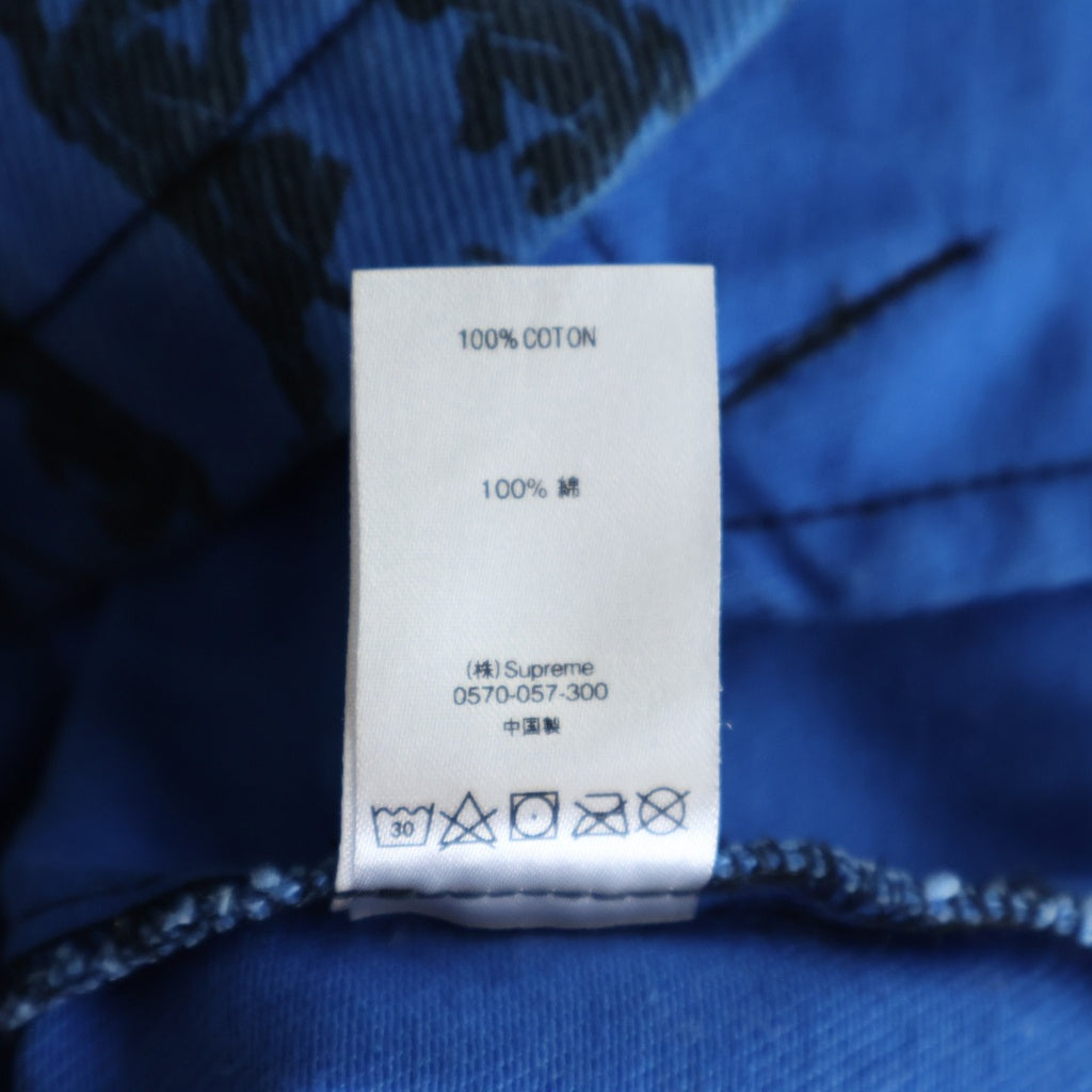 SUPREME(シュプリーム) 18AW Snap Front Twill Jacket ツイル 総柄 スナップ フロントロゴ刺繍 デニムジャケット ブルー
