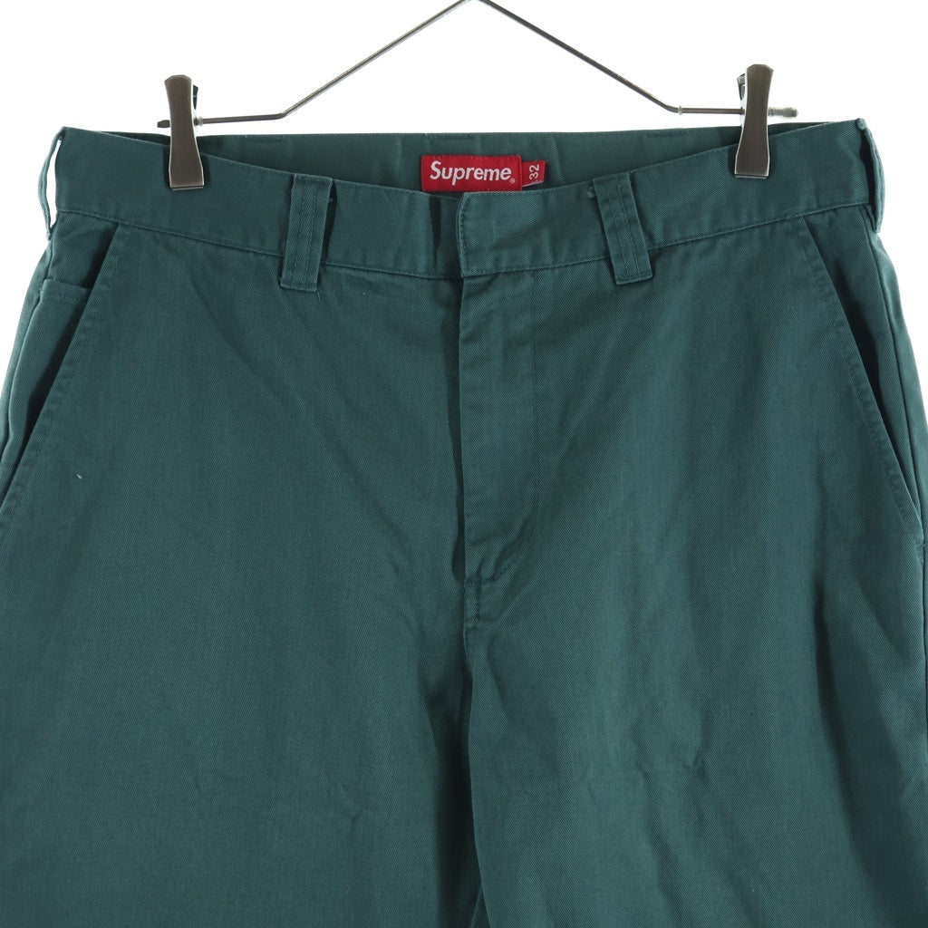 SUPREME(シュプリーム) 22AW Work Pants コットン ジップフライ チノ ワークパンツ グリーン
