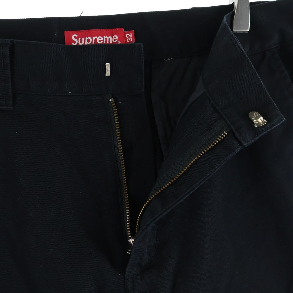 SUPREME(シュプリーム) 22AW Work Pant コットン ジップフライ チノ ワークパンツ ブラック