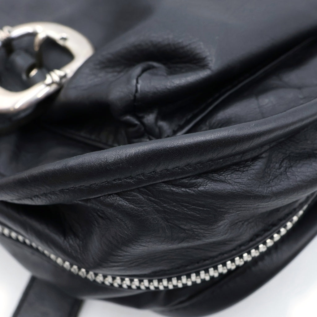 CHROME HEARTS(クロムハーツ) SOFT SHOULDER LARGE ソフトショルダーバッグ ガンスリンガーバックル プレーン ラージ ブラック レディース