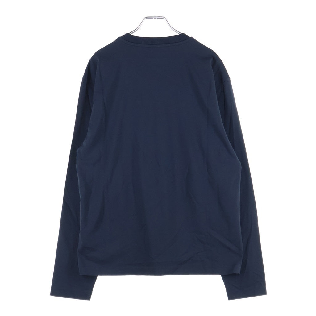JIL SANDER(ジルサンダー) 26AW L/S T-SHIRTS オーガニックコットン ロゴエンブロイダリー クルーネック 長袖Tシャツ カットソー ネイビー J22GC0282