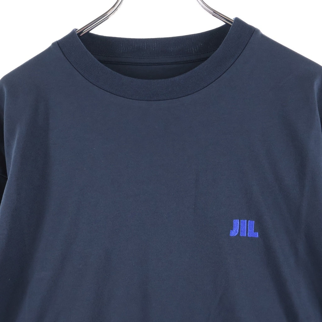 JIL SANDER(ジルサンダー) 26AW L/S T-SHIRTS オーガニックコットン ロゴエンブロイダリー クルーネック 長袖Tシャツ カットソー ネイビー J22GC0282