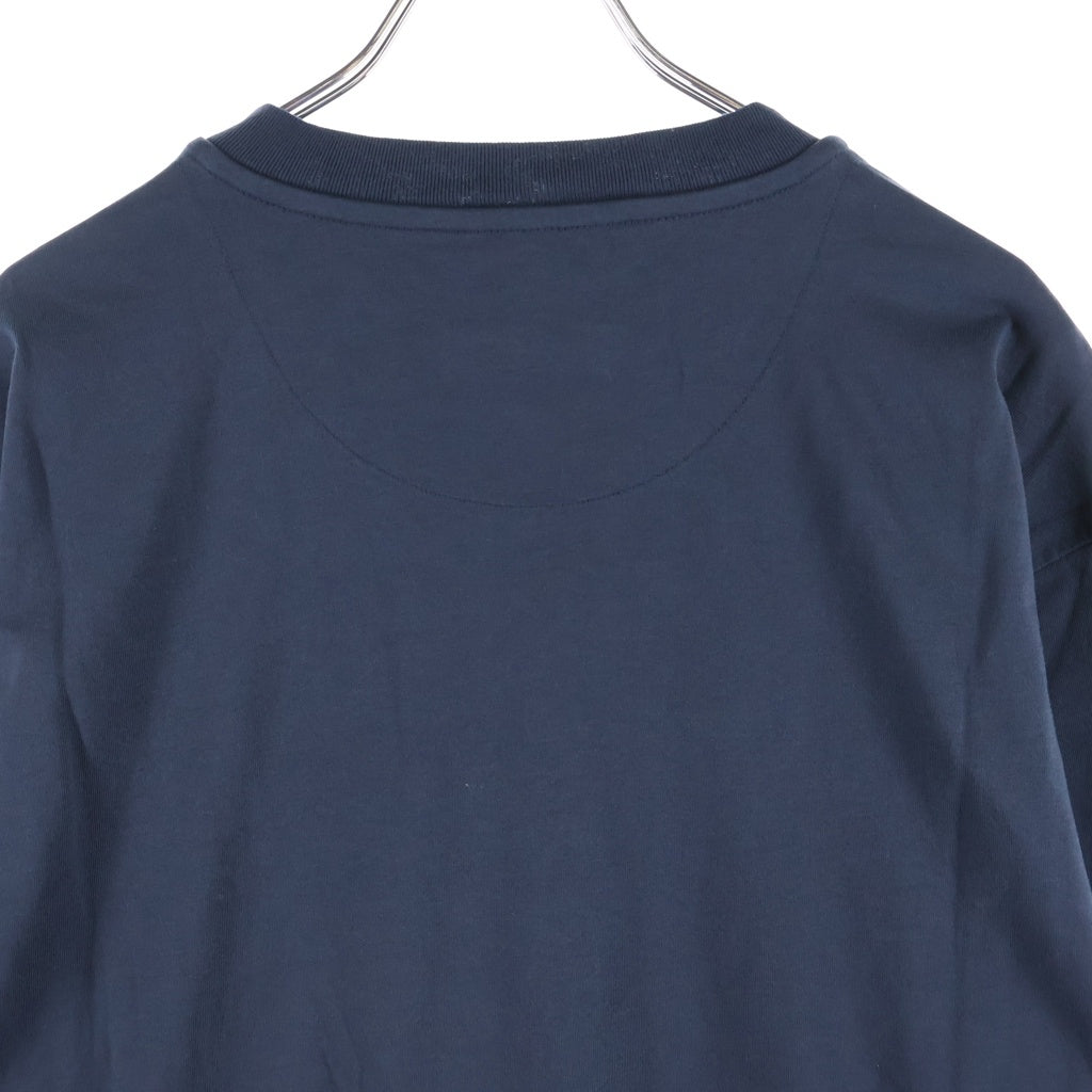 JIL SANDER(ジルサンダー) 26AW L/S T-SHIRTS オーガニックコットン ロゴエンブロイダリー クルーネック 長袖Tシャツ カットソー ネイビー J22GC0282