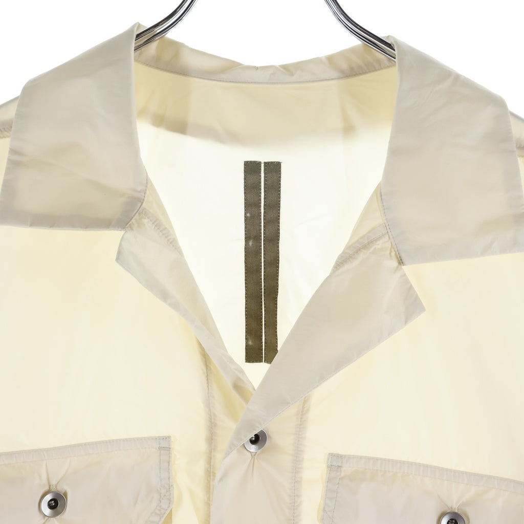 Rick Owens DRKSHDW(リックオウエンス ダークシャドウ) 26SS MAGNUM TOMMY SHIRT ナイロン マグナム トミー 半袖シャツ クリーム DU01F4290-NPS