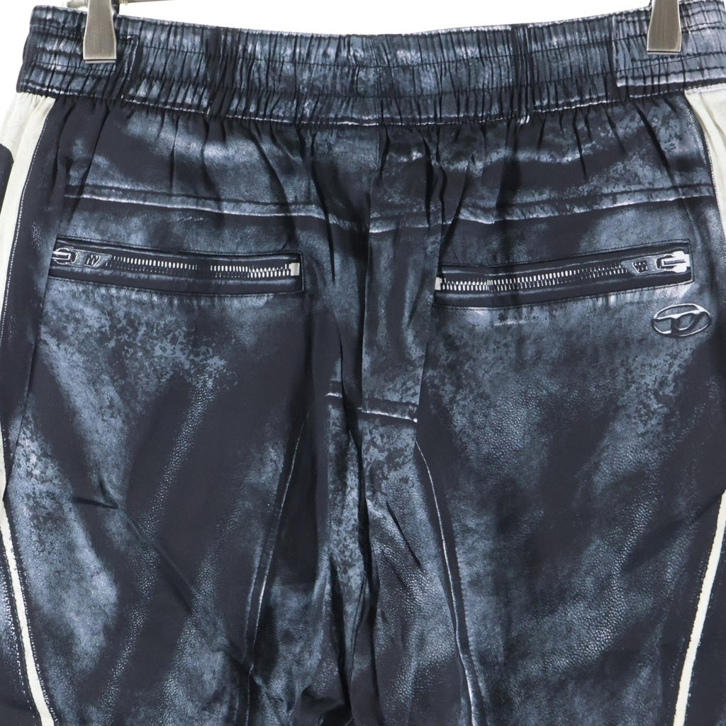 DIESEL(ディーゼル) P-THECK-BMCZ トロンプルイユ プリント レーヨン イージーパンツ ブラック A21039
