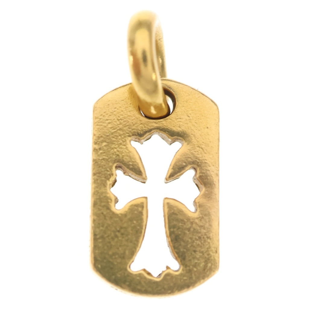 CHROME HEARTS(クロムハーツ) 22K DT TNY CO CRS P/DIA タイニーカットアウトクロス ドッグタグ PAVEダイヤ ペンダントトップ ゴールド BCA041