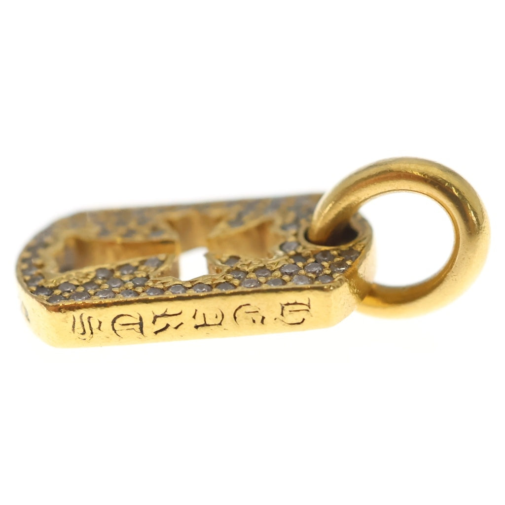 CHROME HEARTS(クロムハーツ) 22K DT TNY CO CRS P/DIA タイニーカットアウトクロス ドッグタグ PAVEダイヤ ペンダントトップ ゴールド BCA041
