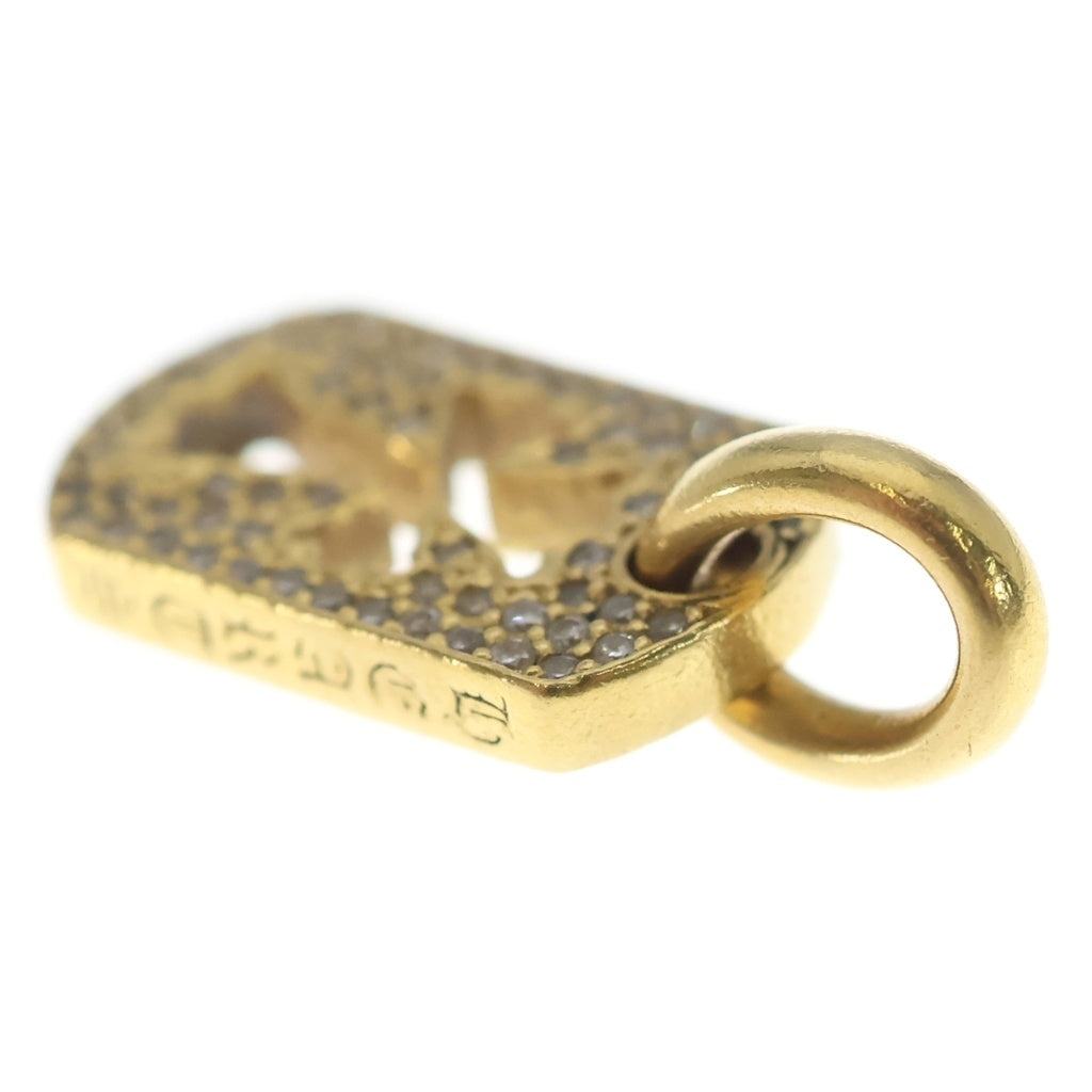 CHROME HEARTS(クロムハーツ) 22K DT TNY CO CRS P/DIA タイニーカットアウトクロス ドッグタグ PAVEダイヤ ペンダントトップ ゴールド BCA041