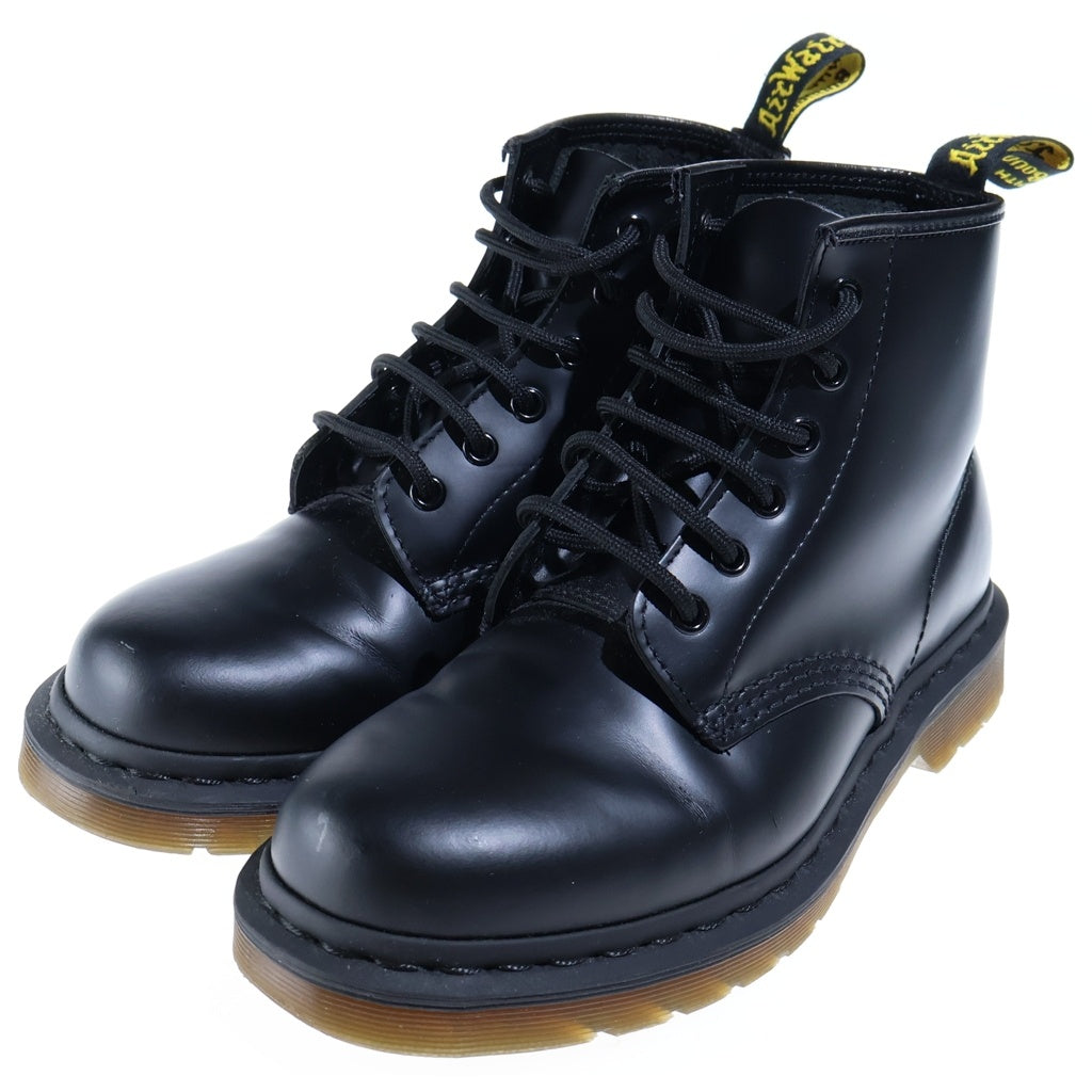 Dr.Martens(ドクターマーチン) 101 6ホール ブラックステッチ レースアップ レザー ブーツ ブラック レディース 24255001