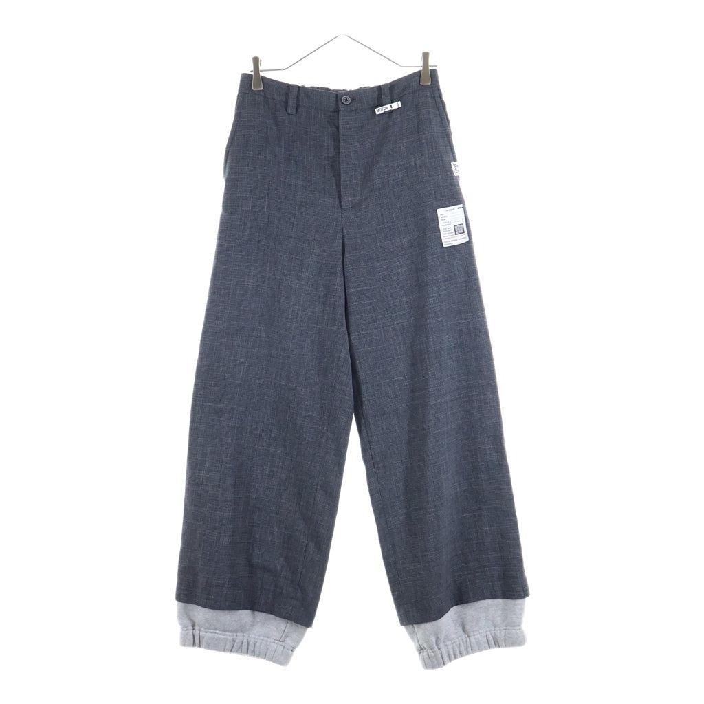 MAISON MIHARAYASUHIRO(メゾンミハラヤスヒロ) MIX LAYERED HOUNDSTOOTH PANTS ミックス レイヤード ハウンズトゥース イージージョガーパンツ グレー K17PT322