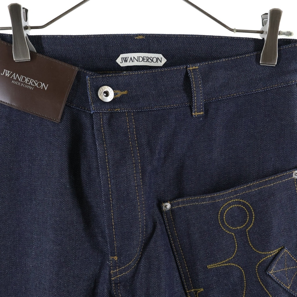 J.W.ANDERSON(ジェー ダブリュー アンダーソン) 26SS TWISTED WORKWEAR DENIM JEANS ツイスティッド ワークウェア ボタンフライ バギーデニムパンツ レディース インディゴ DT0127PG1930870