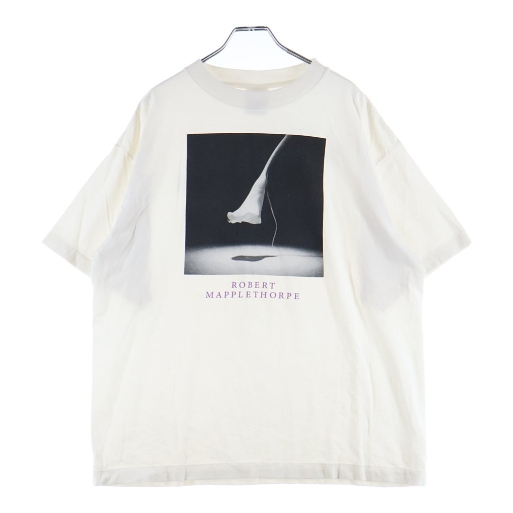SAINT MICHAEL(セントマイケル) 25SS ×ROBERT MAPPLETHORPE CALLA LILY ロバートメイプルソープ カラリリー フロントプリント クルーネック 半袖Tシャツ カットソー ホワイト SM-HR8-0000-C17