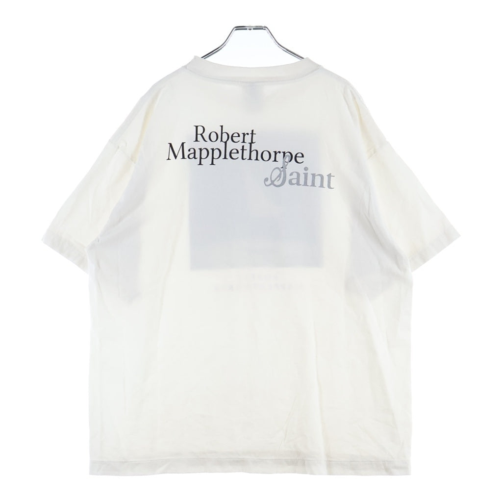 SAINT MICHAEL(セントマイケル) 25SS ×ROBERT MAPPLETHORPE CALLA LILY ロバートメイプルソープ カラリリー フロントプリント クルーネック 半袖Tシャツ カットソー ホワイト SM-HR8-0000-C17