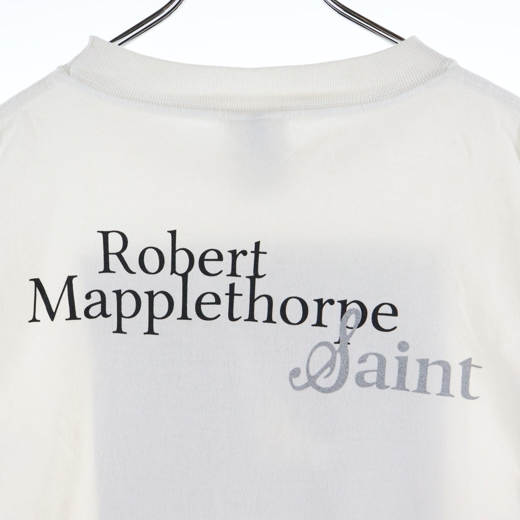 SAINT MICHAEL(セントマイケル) 25SS ×ROBERT MAPPLETHORPE CALLA LILY ロバートメイプルソープ カラリリー フロントプリント クルーネック 半袖Tシャツ カットソー ホワイト SM-HR8-0000-C17