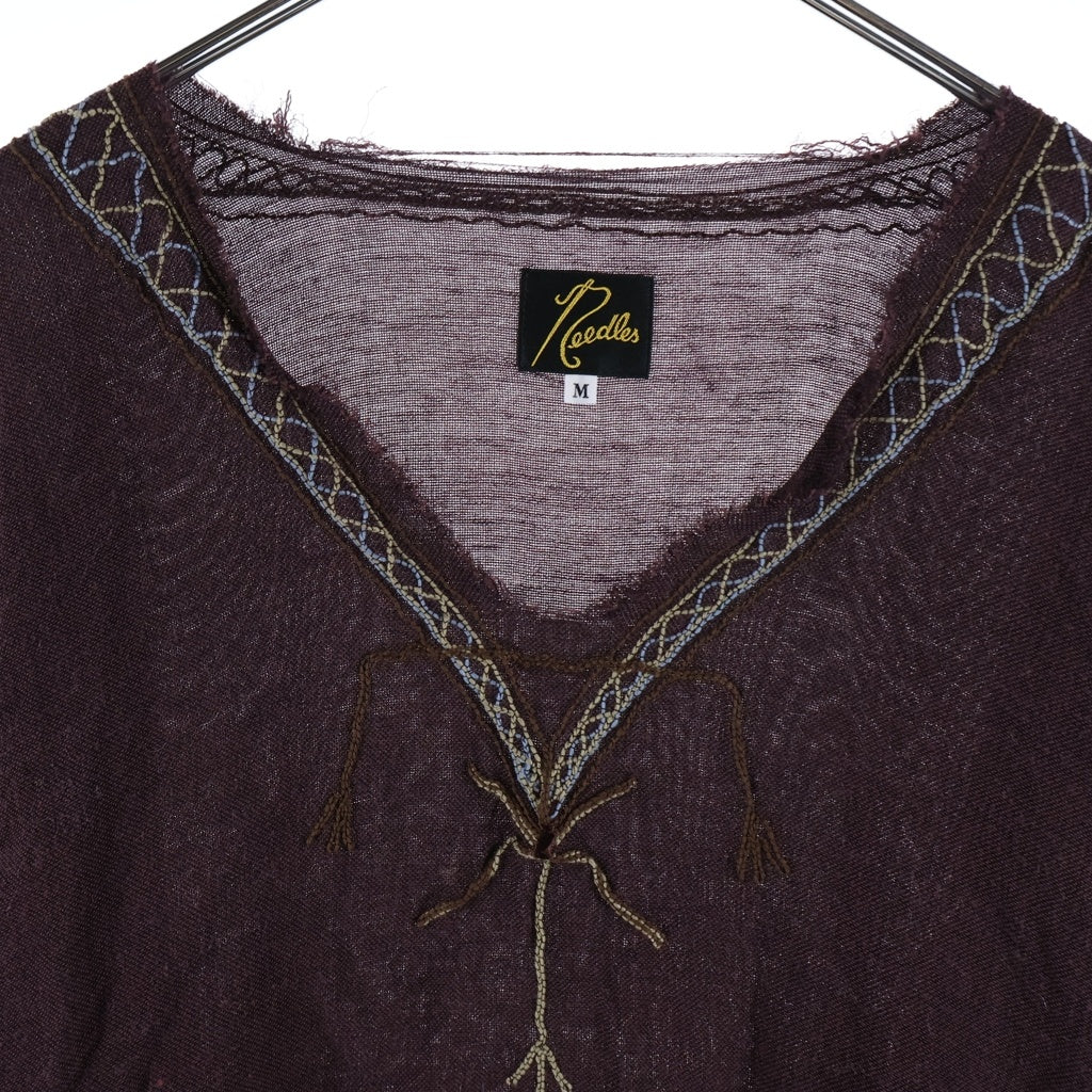Needles(ニードルス) EMBROIDERED TUNIC GAUZE エンブロイダリード ガーゼチュニック レディース ブラウン SX280