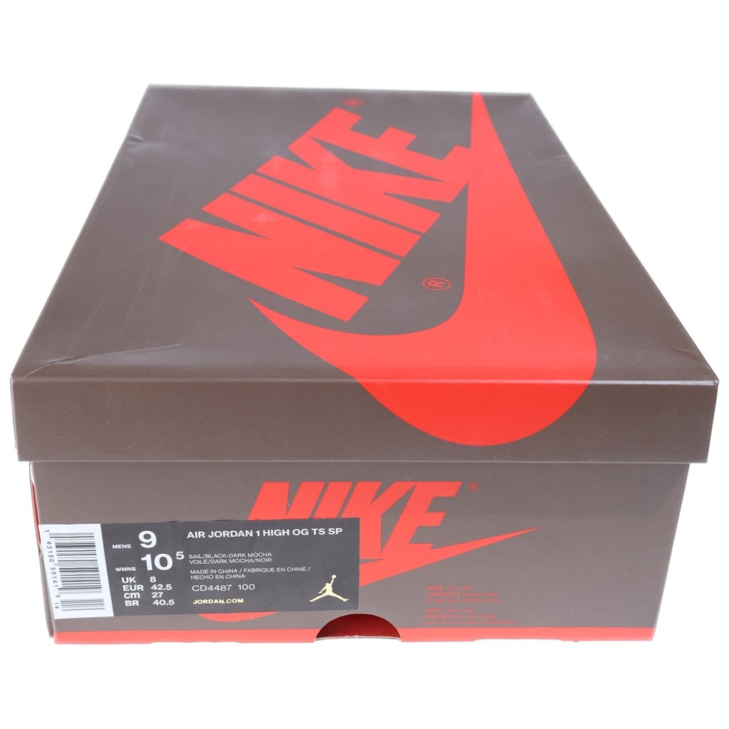 NIKE(ナイキ) ×TRAVIS SCOTT AIR JORDAN 1 RETRO HIGH OG TS SP トラヴィススコット エアジョーダン1 レトロ ハイカットスニーカー ブラウン US9/27.0cm CD4487-100