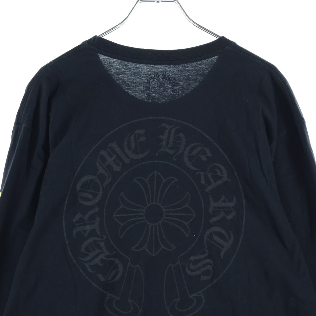 CHROME HEARTS(クロムハーツ) CH L/S NECK LOGO ネックロゴ グラデーション アームプリント 長袖Tシャツ カットソー ブラック/イエロー