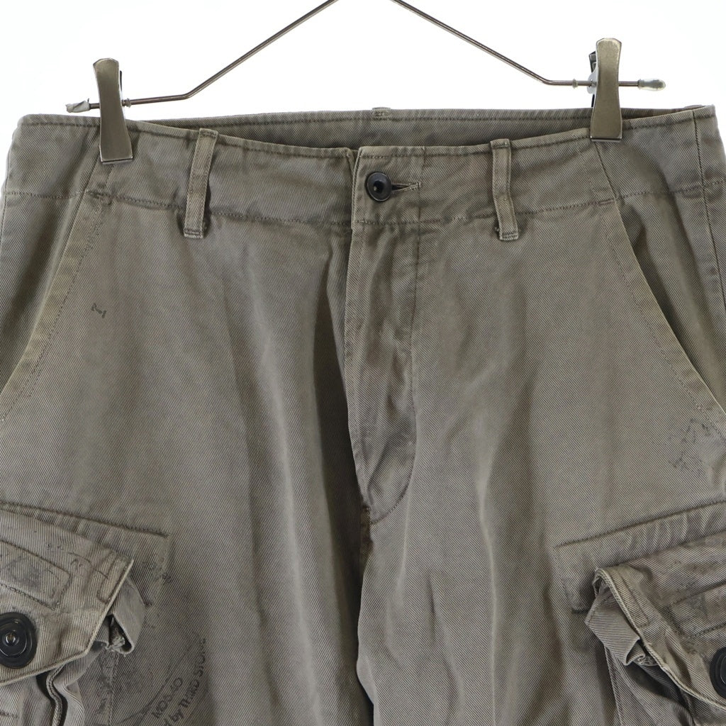 JULIUS(ユリウス) 11SS GASMASK CARGO PANTS ガスマスク コットンツイル ウォッシュ加工 ミリタリー カーゴパンツ グレー