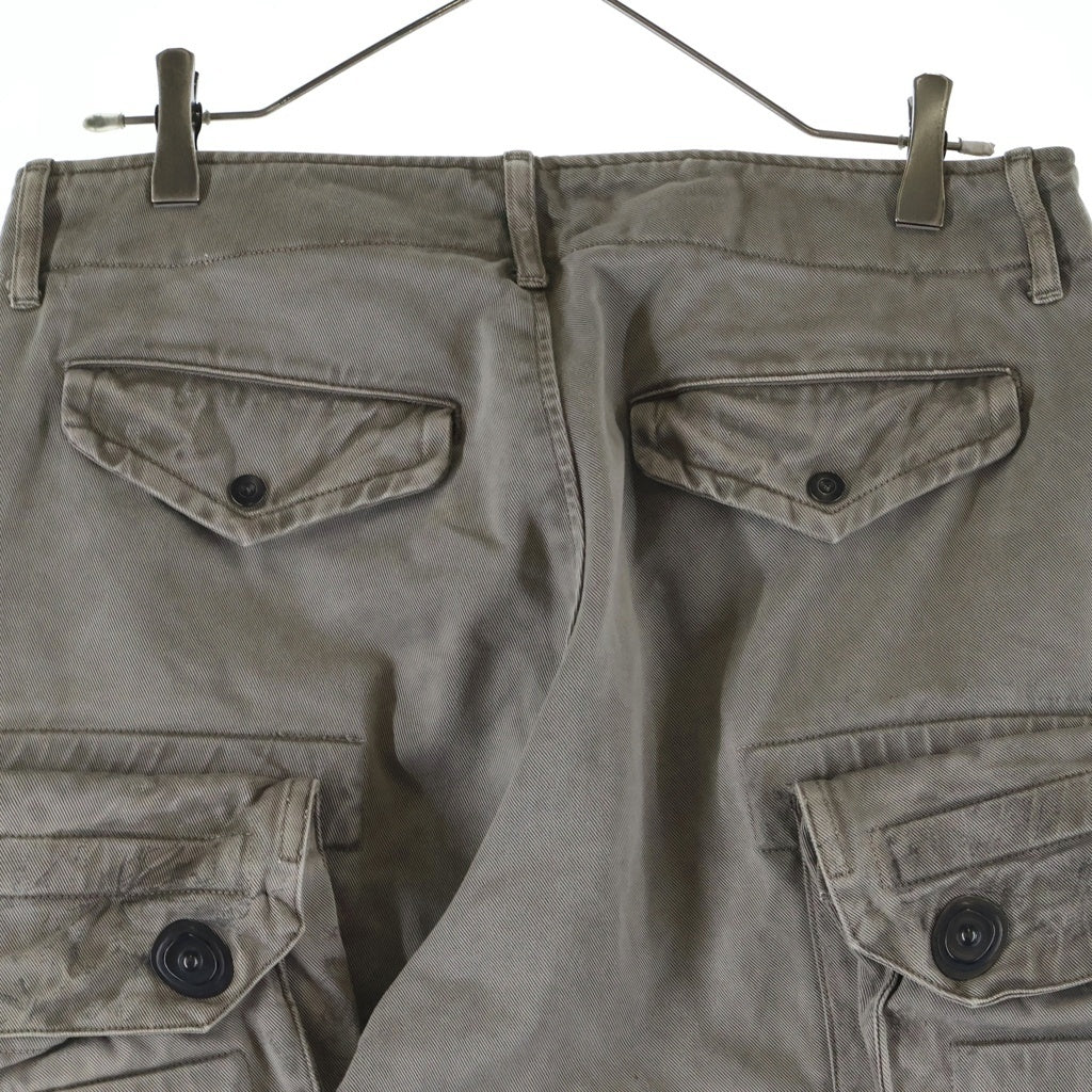 JULIUS(ユリウス) 11SS GASMASK CARGO PANTS ガスマスク コットンツイル ウォッシュ加工 ミリタリー カーゴパンツ グレー