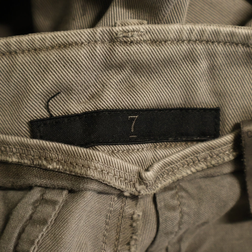 JULIUS(ユリウス) 11SS GASMASK CARGO PANTS ガスマスク コットンツイル ウォッシュ加工 ミリタリー カーゴパンツ グレー