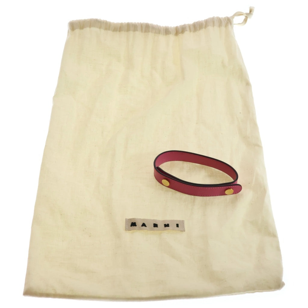 MARNI(マルニ) レザー ロゴプリント 2WAY ハンド ショルダーバッグ ピンク BMMP0103U0 レディース