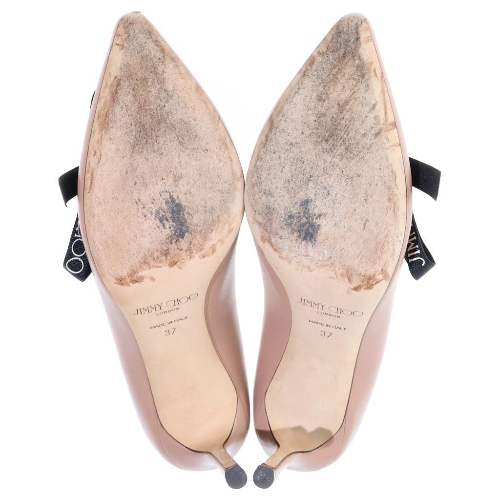 JIMMY CHOO(ジミーチュウ) ROMY 85 ロミー ポインテッドトゥー リボン ヒール パンプス ピンク レディース