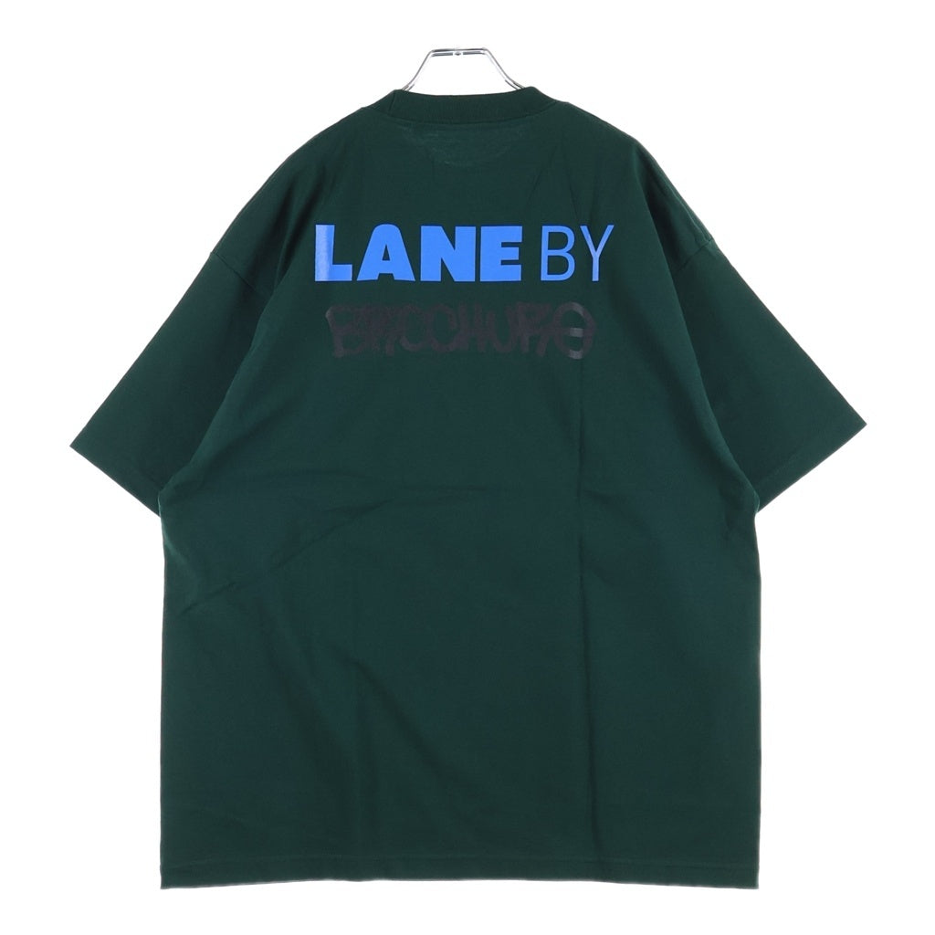 LANE BY BROCHURE(レーンバイブローシュアー) LANE BY 831 TEE ロゴプリントTシャツ グリーン