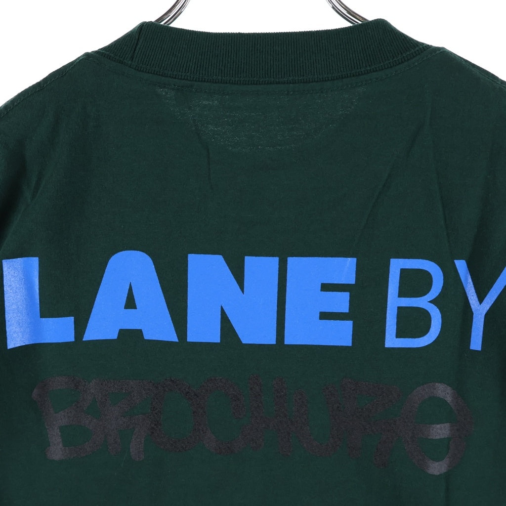 LANE BY BROCHURE(レーンバイブローシュアー) LANE BY 831 TEE ロゴプリントTシャツ グリーン
