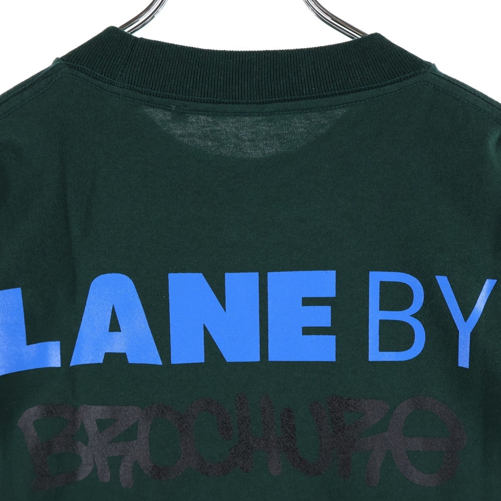 LANE BY BROCHURE(レーンバイブローシュアー) LANE BY 831 TEE ロゴプリントTシャツ グリーン