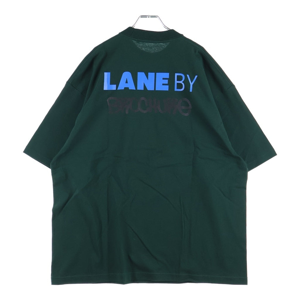 LANE BY BROCHURE(レーンバイブローシュアー) LANE BY 831 TEE ロゴプリントTシャツ グリーン