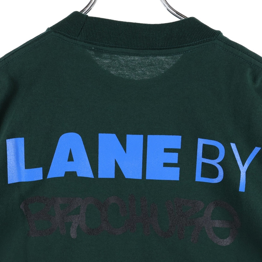LANE BY BROCHURE(レーンバイブローシュアー) LANE BY 831 TEE ロゴプリントTシャツ グリーン