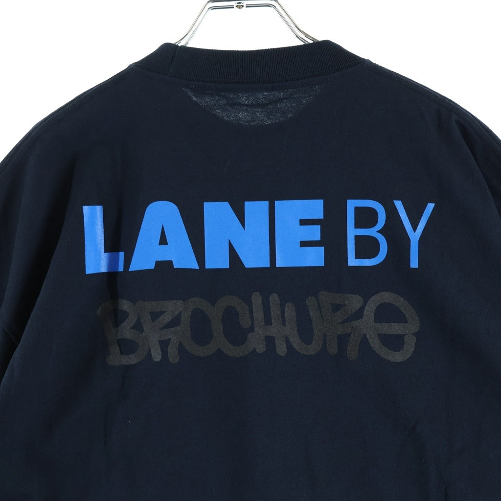 LANE BY BROCHURE(レーンバイブローシュアー) LANE BY 831 TEE ロゴプリントTシャツ ブラック