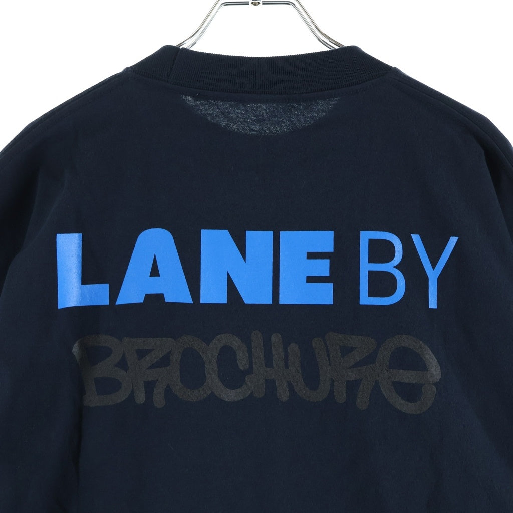 LANE BY BROCHURE(レーンバイブローシュアー) LANE BY 831 TEE ロゴプリントTシャツ ブラック