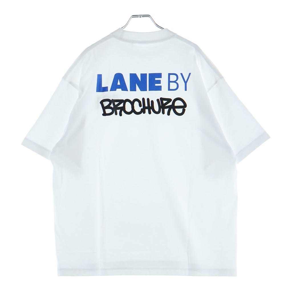 LANE BY BROCHURE(レーンバイブローシュアー) LANE BY 831 TEE ロゴプリントTシャツ ホワイト