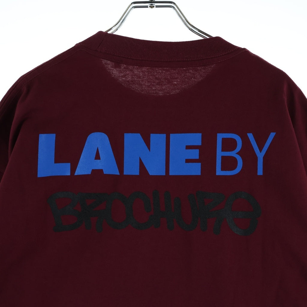 LANE BY BROCHURE(レーンバイブローシュアー) LANE BY 831 TEE ロゴプリントTシャツ バーガンディ