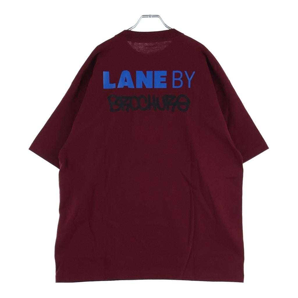 LANE BY BROCHURE(レーンバイブローシュアー) LANE BY 831 TEE ロゴプリントTシャツ バーガンディ