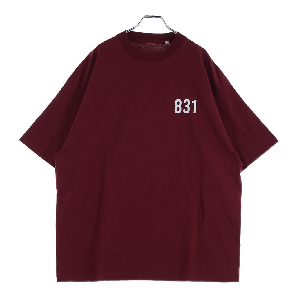 LANE BY BROCHURE(レーンバイブローシュアー) LANE BY 831 TEE ロゴプリントTシャツ バーガンディ