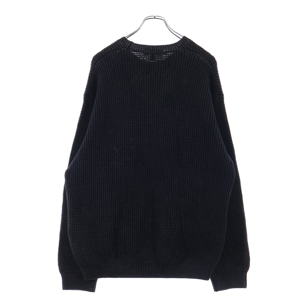SUPREME(シュプリーム) 26SS Washed Small Box Waffle Sweater ウォッシュド スモールボックスロゴ ワッフルニットスウェット セーター ブラック