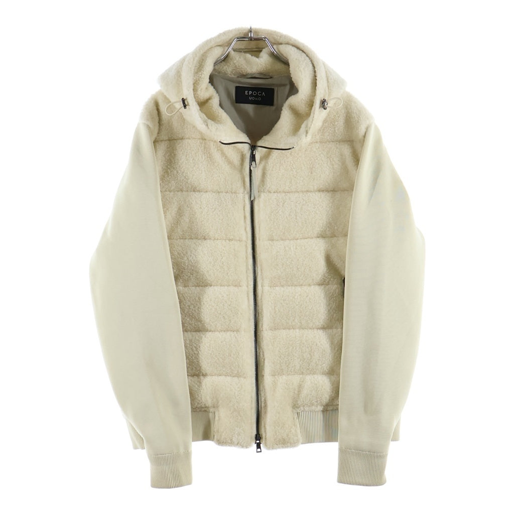 NO BRAND(ノーブランド) EPOCA UOMO エポカ ウォモ Safari Lounge 別注 切り替え ボアコンビダウン ブルゾン アイボリー