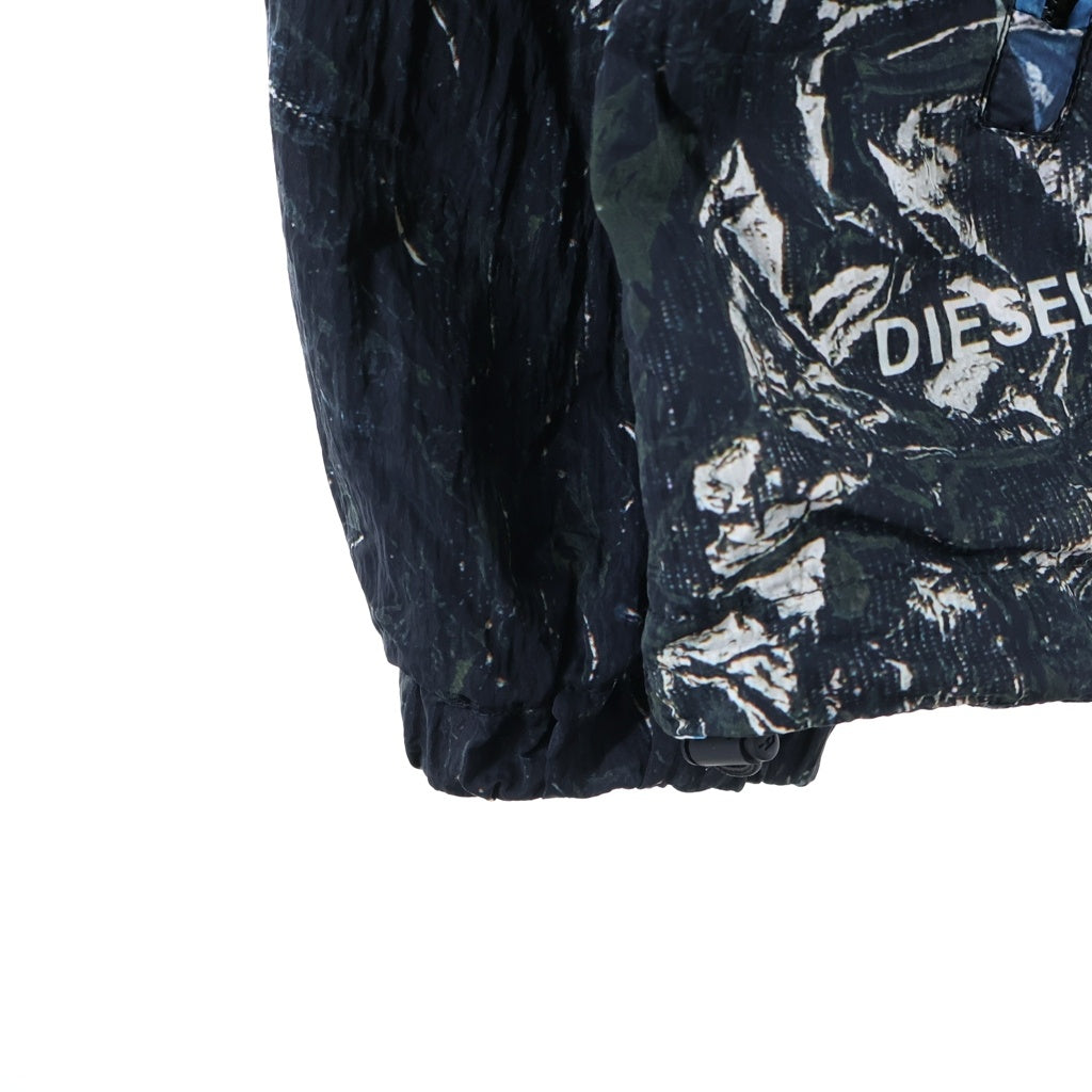 DIESEL(ディーゼル) J-WARRETT-POSTER ナイロン スタンドネック ジップアップ フーデッドジャケット ウィンドブレーカー マルチカラー A15614