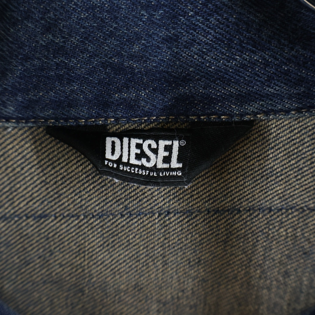 DIESEL(ディーゼル) D-ROLK バックロゴパッチ デニムジャケット カバーオール インディゴ A02550
