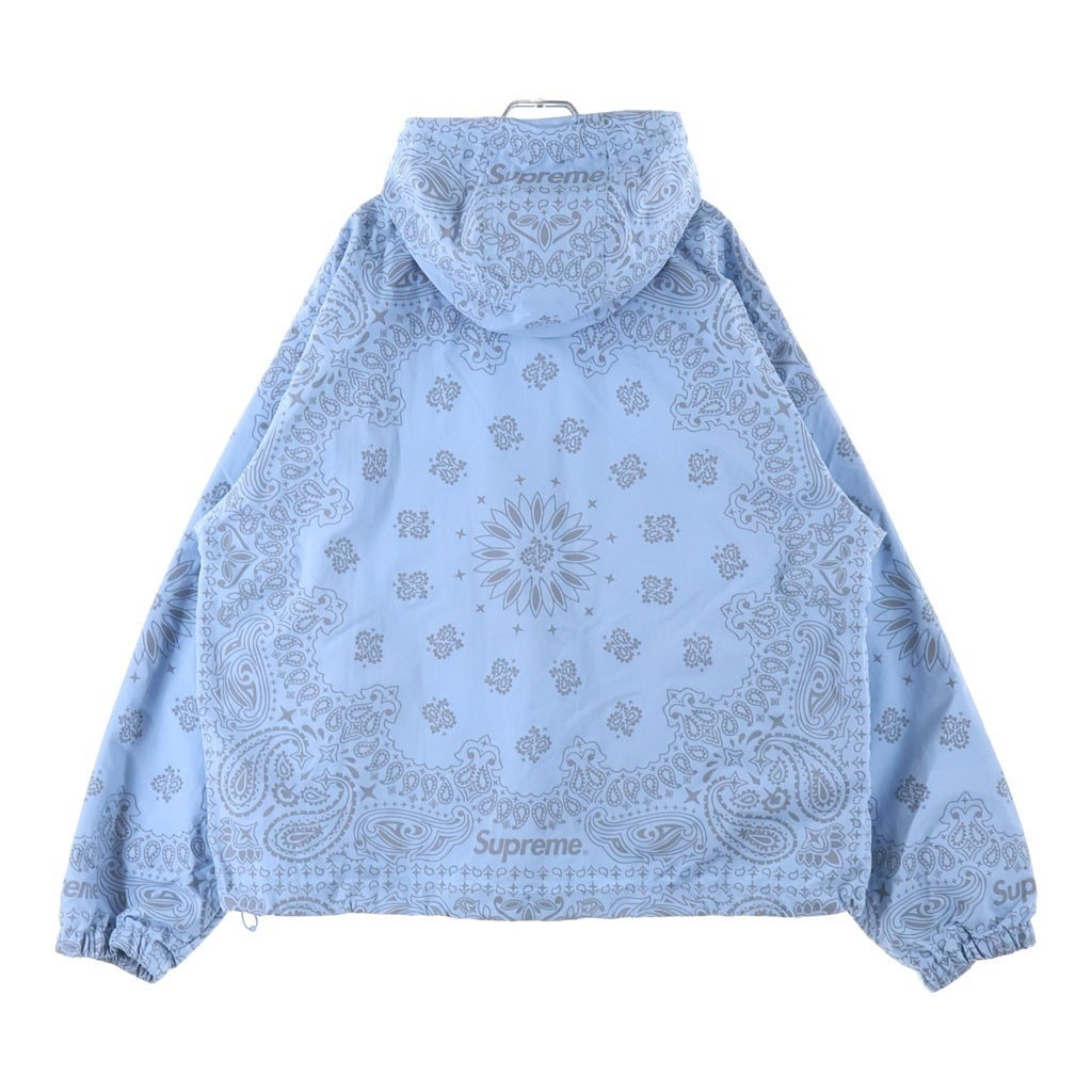 SUPREME(シュプリーム) 26SS Reflective Bandana Anorak リフレクティブバンダナアノラック ハーフジップ フーデッドナイロンジャケット ブルー