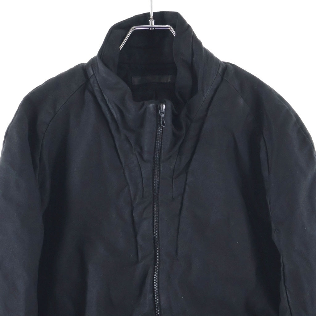 JULIUS(ユリウス) 13AW ARCHIVE COTTON LINEN MOLESKIN JACKET CRACK期 アーカイブ コットンリネン モールスキン ディメンショナルブルゾン ブラック 437BLM5
