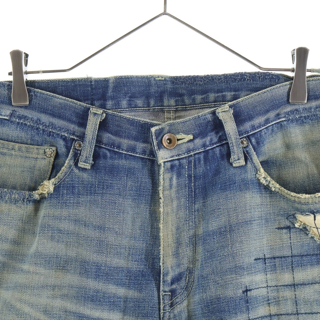 NEIGHBORHOOD(ネイバーフッド) 08AW ARCHIVE GRID SAVAGE DENIM PANTS アーカイブ グリッドサベージ ステッチデザイン ジップフライデニムパンツ インディゴ DCNH-PT-M11