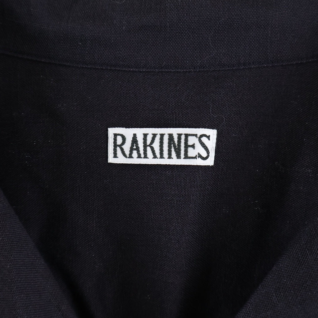 RAKINES(ラキネス) 25SS RAYON LINEN OXFORD-DANNY レーヨン リネン混 オックスフォード ダニー長袖シャツ ブラック 13S25HN288S
