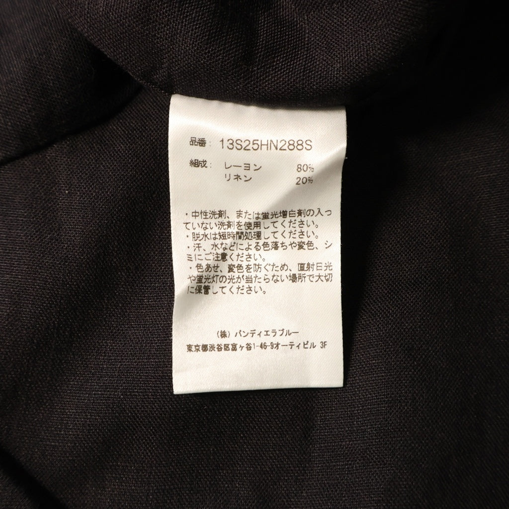 RAKINES(ラキネス) 25SS RAYON LINEN OXFORD-DANNY レーヨン リネン混 オックスフォード ダニー長袖シャツ ブラック 13S25HN288S