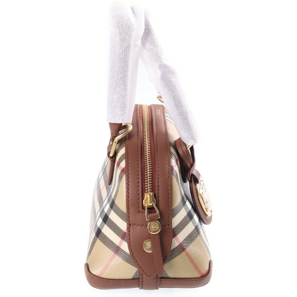 BURBERRY(バーバリー) MINI PRIMROSE BAG ミニ プリム ローズ 2WAY レザー チェック柄 ハンドバッグ ブラウン 81290771 レディース